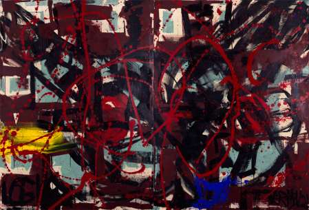 ter Hell · <strong>Unknown Territory</strong> [Neuland] · 2021 · 2-parts · 190 x 280 cm · acrylic on canvas