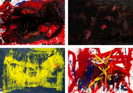 ter Hell · untitled (a–d) · 2021 · each 90 x 130 cm · acrylic on canvas