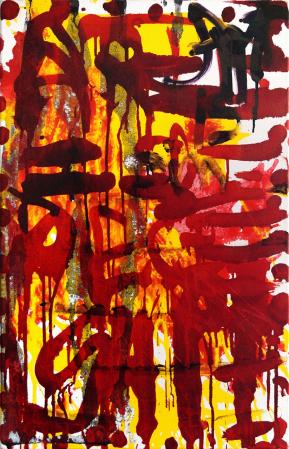 ter Hell · <strong>Art ist eine große...</strong> [Art is a big...] · 2015 · 70 x 45 cm · acrylic on canvas