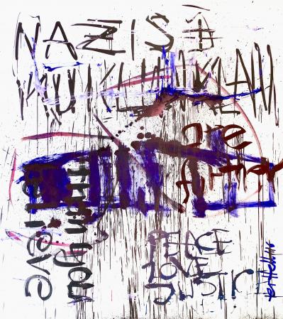 ter Hell · <strong>Nazis and Ku Klux Klan are further than you believe</strong> · 2016 · 190 x 170 cm · acrylic on canvas